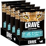 CRAVE Premium Trockenfutter mit Lachs & Weißfisch für Katzen – Getreidefreies Adult Katzenfutter mit hohem Proteingehalt – 5 x 750 g