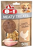 8in1 Meaty Treats, gefriergetrocknete Hunde Leckerlis aus Huhn, 100% Fleisch, getreidefrei und ohne Zucker , 50g (1er Pack)