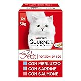 Purina Gourmet Mon Petit Feuchtigkeit Katzen mit Sardine, Lachs, 48 Beutel à 50 g