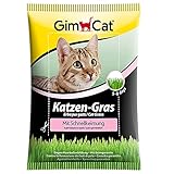 GimCat Katzen-Gras mit Schnellkeimung - Saatmischung aus kontrolliertem Feldanbau für schnelle Aufzucht - 1 Beutel (1 x 100 g)