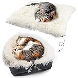 onebarleycorn Katzenbett Flauschig, Katzenkissen Warm Katzen Bett Waschbar Plüsch Katzen Schlafplatz Katze Bett Weich für Katzen und Kleine Hunde