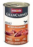 animonda GranCarno Adult mit Geflügelherzen (6 x 400 g), Hunde Nassfutter für ausgewachsene Hunde, Nassfutter für Hunde mit 100 % frischen, fleischlichen Zutaten, Hundefutter ohne Getreide