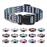 Suredoo Hundehalsband Verstellbares, Weich & Komfort Nylon Hunde Halsband für Kleine Mittlere Große Hunde Welpen Katzen (M, Blau)