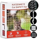 YIBINKI Katzennetz für Balkon,Transparentes Netz,Hochfest,Katzenschutznetz für Katzen zur Sicherung von Balkon, Terrassen, Fenstern, Dachluken, Türen (3x6m)