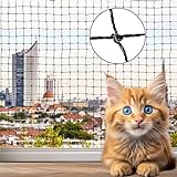 Netevo® Katzennetz für Balkon I Drahtverstärkt I Katzenschutznetz I inkl. Zubehör I 3 x 4m schwarz