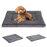 BVAGSS Orthopädisches Hundebett, Waschbar Hundekissen flauschig Hundematte, Umkehrbar Weiche und Warme Hundematte für klein mittel große Hunde XH079 (60x45x4cm,Light Grey)