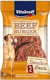Vitakraft Beef Burger, Hundesnack, herzhaft fleischiger Imbiss im Doppelpack, ideal zum Mitnehmen, ohne Zusatz von Zucker (1x 2 Stück)