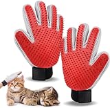 1 Paar Katzenhandschuh, Katzen Handschuhe Fellpflege, Doppelseitige Katzenbürste Handschuh, Fellhandschuh für Katzen, Haustier Handschuh für Kurzhaar und Langhaar