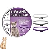 Floh- und Zeckenhalsband für Katzen, antiparasitärer Halsbandschutz für 8 Monate, Einheitsgröße, verstellbar und wasserdicht, 3 Stück