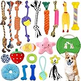 20 Stück Hundespielzeug, Kauseil, interaktives Hundespielzeug, Seil mit Ball, interaktives Hundespielzeug aus Baumwolle, sicher und ungiftig, kann die Zähne von Hunden für Welpen klein/mittel/groß
