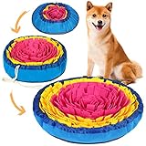 Vivifying schnüffelteppich für Hunde, Interaktives Schnüffelteppich Hund, Waschbar Intelligenzspielzeug für kleine und mittelgroße Hunde (Rosa/Gelb)