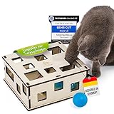 Tiertraum Interaktives Katzenspielzeug zur Selbstbeschäftigung und Gemeinsam Spielen | Kombinierbar mit Leckerlies & eigenem Spielzeug [NATURPRODUKT] Intelligenz Fummelbox
