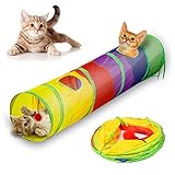 Katzentunnel, Haustier-Tunnel, zusammenklappbares Spielzeug für drinnen und draußen, Verstecken, Laufen, mit lustigem Ball,Cat Play Tunnel, Pet Tunnel,Katzenspielzeug Katze Spielzeug