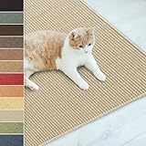 Floordirekt Sisal Fußmatte Teppich Vorleger Kratzteppich Katzenmöbel Kratzmatte Sisalmatte, widerstandsfähig & in vielen Farben und Größen erhältlich (60 x 80 cm, Elfenbein)