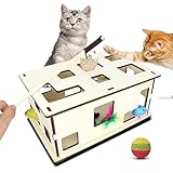 Sugeru®Katzenspielzeug Selbstbeschäftigung,Interaktives Katzenspielzeug Box zur Selbstbeschäftigung und Gemeinsam Spielen | Cat Futterspiel,Intelligenzspielzeug,katzentunnel - NATURPRODUKT