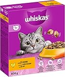 Whiskas Adult 1+ Trockenfutter Huhn, 5x800g (5 Packungen) - Katzentrockenfutter für erwachsene Katzen - unterschiedliche Produktverpackungen erhältlich