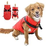 Eastlion Winter Hundemantel Warm Wasserdicht Hundejacke Welpen Hunde Bekleidung Kleidung Weste mit D-Ring,Rot,Größe XS
