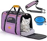 Morpilot Faltbare Hundetragetasche Katzentragetasche, Haustiertragetasche, Transporttasche Transportbox Polyestertuch, mit Schultergurt und Faltbare Hundenapf für Hunden oder Katzen
