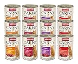 animonda Carny Adult Herzhafte Variation (12 x 400 g), Katzennassfutter für ausgewachsene Katzen, Nassfutter mit 100 % frischen, fleischlichen Zutaten, Katzenfutter ohne Getreide und Zucker