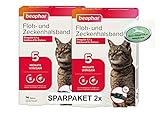 MAX HAMSTER SPARPACK: 2 x Beaphar Ungezieferhalsband/Flohband für Katzen Flöhe + Zecken Weg - Ungezieferband von Beaphar (Flohband) L: 35cm