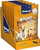 Vitakraft Boony Bits, Hundeleckerli, Trainingssnack, als Belohnung für zwischendurch, für kleine Hunde, im wiederverschließbaren Beutel, ohne Zusatz von Zucker und Getreide (6x 55g)