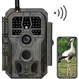 GardePro E8 Wildkamera WLAN mit App 64MP H.264 1296P Video, 27m Infrarot Nachtsicht Bewegungsmelder Wildtierkamera WiFi Handyübertragung, 0,1s Schnelle Trigger, IP66