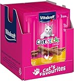 Vitakraft Cat Stick Classic, Katzensnack, Leckereien für Katzen, mit Geflügel und Leber, in Vorratsgröße (20x 3 Stück)