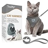 Cat Harness and Leash Set, Harness for Cats Soft Mesh Cat Vest, Escape Proof Cat Harness Set with Leashes