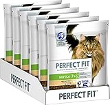 Perfect Fit Senior 7+ – Trockenfutter für Senioren Katzen ab 7 Jahren – Reich an Huhn – Unterstützt die Gesundheit – 6 x 750 g