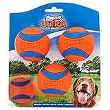 Chuckit! Ultra Ball Hundespielzeug-Ball, langlebig, Gummi, hohe Sprungkraft, schwimmend, Chuck It Launcher, kompatible Spielzeugbälle für Hunde, 3 Stück, Größe M