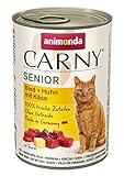animonda Carny Senior Rind + Huhn mit Käse (6 x 400 g), Katzennassfutter für ältere Katzen ab 7 Jahren, Senior Nassfutter mit 100 % frischen Zutaten, Katzenfutter ohne Getreide und Zucker