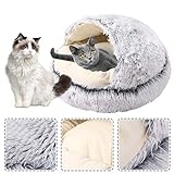 Dihope Katzenkörbchen Kuschelhöhle mit Plüsch warm Kuschelbett Hundebett Katzenbett für Kleintiere Hunde Katzen leicht zu entfernen und zu waschen