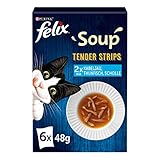 FELIX Soup Tender Strips Suppe für Katzen, 1 Packung (6 x 48g)