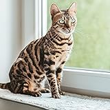 CanadianCat Company | Katzen Fensterliege Liegematte mit Plüschbezug - hellgrau - Größe L - 90 x 28 cm | Katzen Fensterbankliege gepolstert weich für Fensterbank