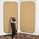Kratzmatte Katze, 2 Stück Sisal Teppich Katzen Kratzteppich Katzenkratzmatte Kratzbrett Wand,Katzenkratzbretter Kratzmatte für Schützt Teppiche und Sofas 50 x 25 cm