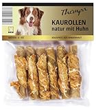 24x 120g Thempa Kaurolle Natur Rinderhaut mit Huhn Hundefutter Leckerli 144 Sticks