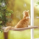 YIQI Katzenhängematte am Fenster für die Stange der Katze, Hängebett für Haustiere mit Saugnapf, bequem, langlebig, robust, Stauraum (55 x 32 cm)