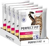 PERFECT FIT Adult Trockenfutter für erwachsene Katzen ab 1 Jahr - Huhn, 1,4 kg (5 Beutel)