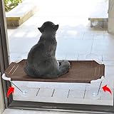 LSAIFATER Rundum 360° Sonnenbad mit unteren Stützen aus Metall, Katzen-Fenstersitz, Katzenhängematte, Fenstersitz für alle Katzen