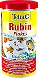 Tetra Rubin Flakes - Fischfutter in Flockenform mit natürlichen Farbverstärkern, unterstützt eine intensive Farbenpracht der Fische, 1 Liter Dose