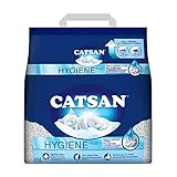 Catsan Hygiene-Katzenstreu, Nicht klumpend, 100% natürlich, saugfähig, 10 l, Weiß