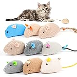 OSDUE Katzenminzen Spielzeug, 9 Stück Lüsch Maus Kitten Spielzeug, Katzenminze Zähne Reinigung Dental Katzenspielzeug, Mäuse Catnip Toy für Katze und Kitten