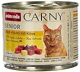 animonda Carny Katzenfutter Senior, Nassfutter für Katzen ab 7 Jahren, Rind + Huhn mit Käse, 6 x 200 g