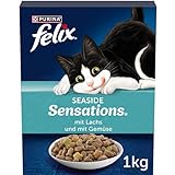 FELIX Seaside Sensations Katzenfutter trocken, mit Lachs und Gemüse, 1er Pack (1 x 1kg)