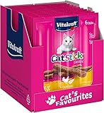 Vitakraft Cat Stick Classic, Katzensnacks, fleischige Mini-Sticks, mit Geflügel und Leber, in Vorratsgröße, ohne Zusatz von Zucker und Getreide (10x 36g)