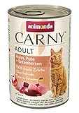 animonda Carny Carny Adult Katzenfutter, Nassfutter für ausgewachsene Katzen, Huhn, Pute + Entenherzen, 6 x 400 g