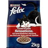 FELIX Countryside Sensations Katzenfutter trocken, mit Rind und Huhn, 6er Pack (6 x 2kg)