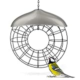 WILDLIFE FRIEND I Meisenknödel Futterring silbern - Meisenknödelhalter Metall, Futtersäule für Vögel zum Aufhängen – ökologische Vogelfütterung ohne Netz
