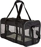 Amazon Basics Haustiertragetasche, weich für Hund, L, schwarz, L 50 x B 26 x H 28 cm