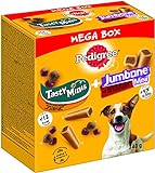 Pedigree Hundesnacks Mega Box für kleine Hunde mit Tasty Minis Huhn & Enten Geschmack (420g) und Mini-Riesenknochen Rind & Geflügel Geschmack (8 Stück), 740g